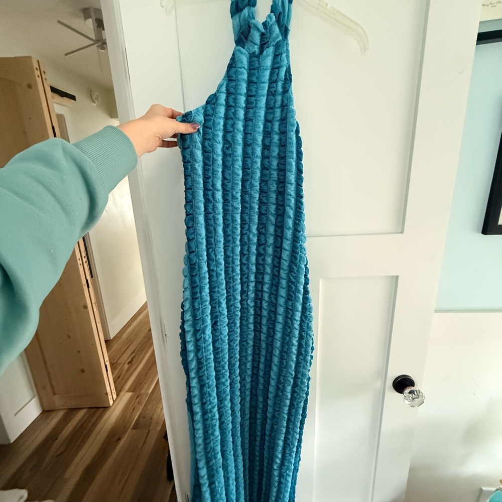 Teal Textured Knit Dress